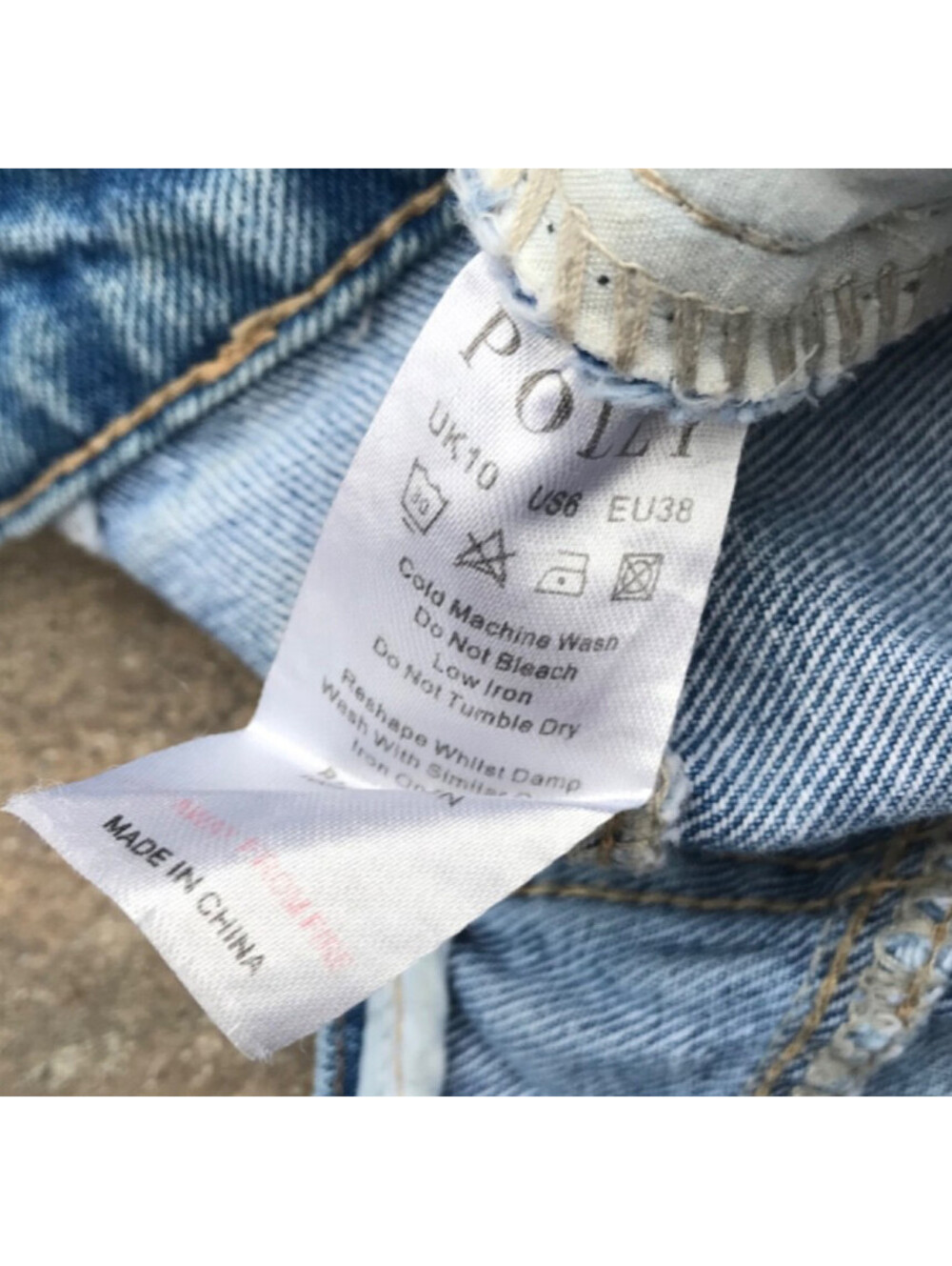 Oh Polly Women's Baggy High Rise Distressed Denim Blue Jeans Y2K Style Open Back - Picture 7 of 13